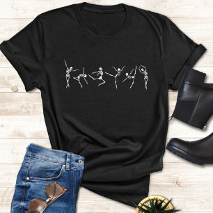 Dancing Skeleton Ballerina Dancer Halloween T-Shirt