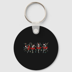 Dancing Skeleton Ballet Ballerina Christmas Girls Key Ring