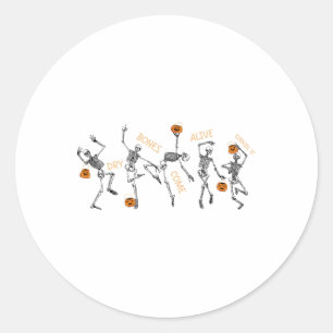 Dancing Skeleton Bible Verse Dry Bones Come Alive Classic Round Sticker