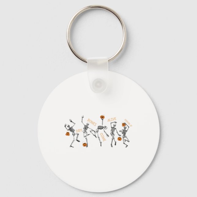 Dancing Skeleton Bible Verse Dry Bones Come Alive  Key Ring (Front)