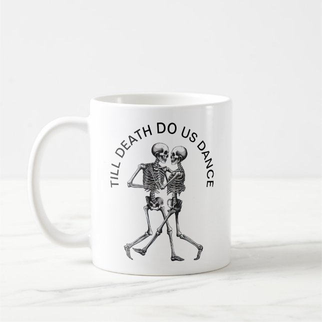 Dancing Skeleton Couple Coffee Mug (Left)