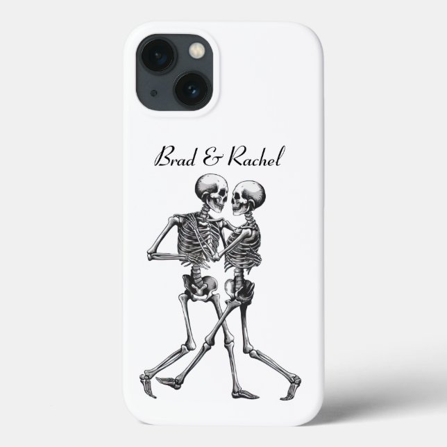 Dancing Skeleton Couple Personalised Phone Case (Back)