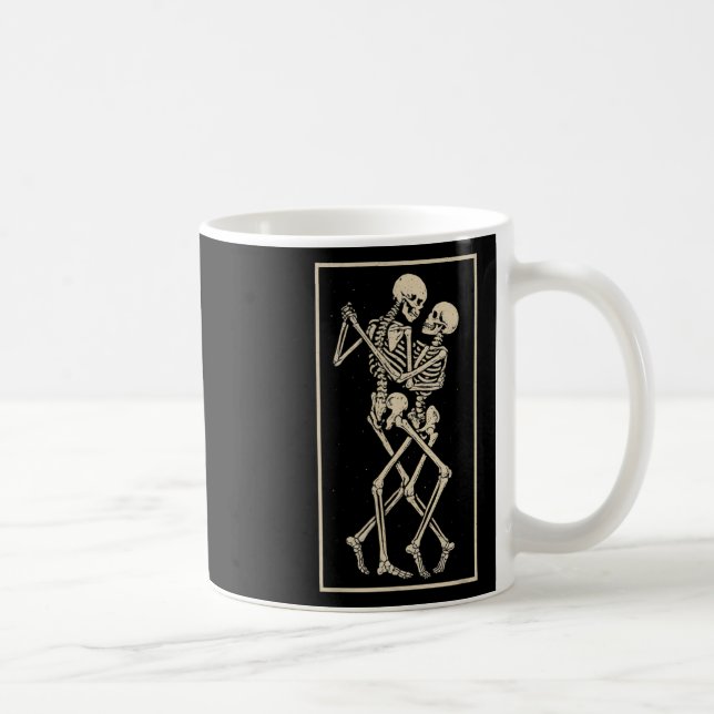 Dancing Skeleton Couple – Romantic Gothic Hallowee Coffee Mug (Right)