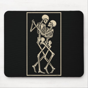 Dancing Skeleton Couple Romantic Gothic Halloween Mouse Pad