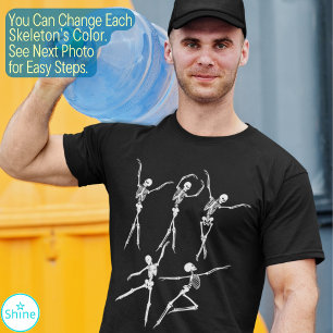 Dancing Skeleton creepy funny ballerinas Halloween T-Shirt