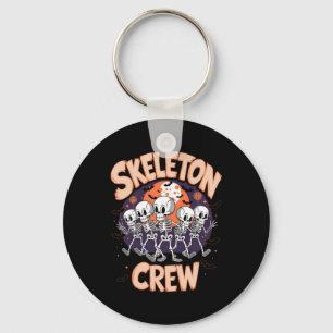 Dancing Skeleton Crew Halloween Party Fun Spooky D Key Ring