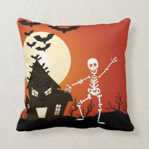 Dancing skeleton cushion