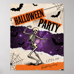 Dancing Skeleton Customisable Halloween Party Poster