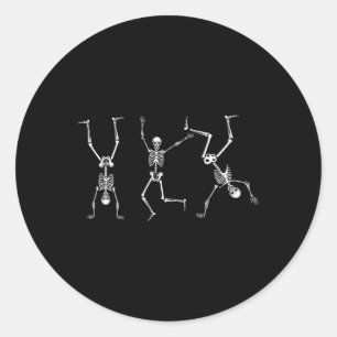 Dancing Skeleton Dance Challenge Halloween Scary S Classic Round Sticker