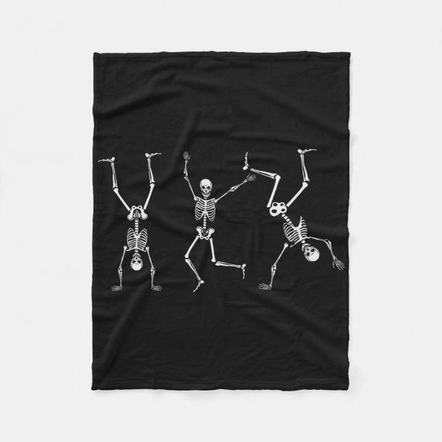 Dancing Skeleton Dance Challenge Halloween Scary S Fleece Blanket (Front)