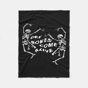 Dancing Skeleton Dry Bones Come Alive Bible Verse Fleece Blanket