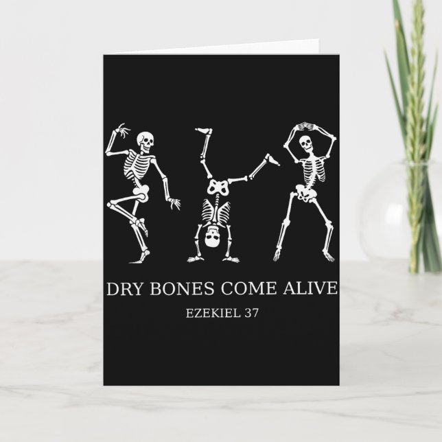 Dancing Skeleton Dry Bones Come Alive Christian Ha Card (Front)