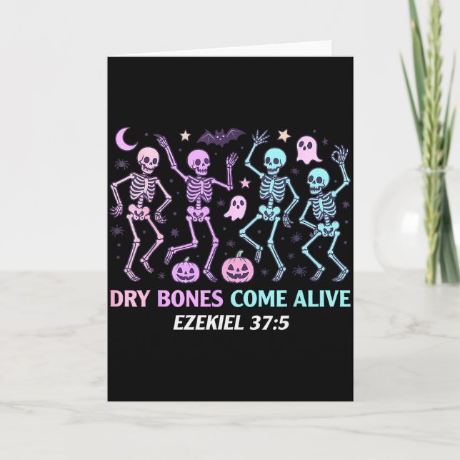 Dancing Skeleton Dry Bones Come Alive Christian Ha Card (Front)