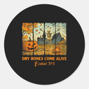 Dancing Skeleton Dry Bones Come Alive Christian Ha Classic Round Sticker