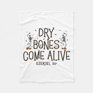 Dancing Skeleton Dry Bones Come Alive Halloween Ch Fleece Blanket