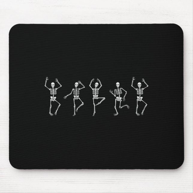 Dancing Skeleton Funny Halloween Costume Skull Mouse Pad (Front)