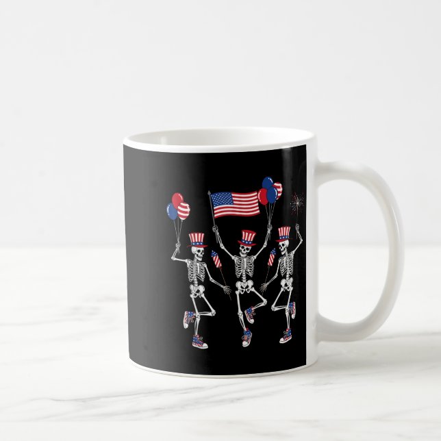 Dancing Skeleton Funny Independence Day 4th Of Coffee Mug (Right)
