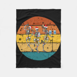 Dancing Skeleton Funny Nurse Crew Halloween Christ Fleece Blanket