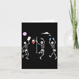Dancing Skeleton Funny Nurse Skeleton Halloween Card