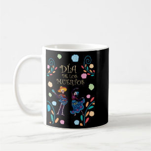 Dancing Skeleton Guitar Dia De Los Muertos Coffee Mug