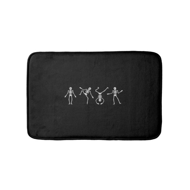 Dancing Skeleton Halloween Bath Mat (Front)