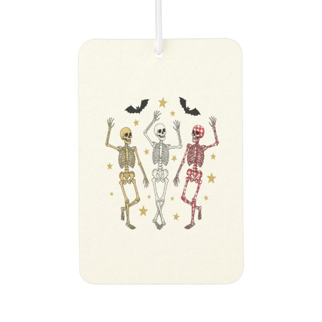 Dancing Skeleton Halloween Car Air Freshener (Front)