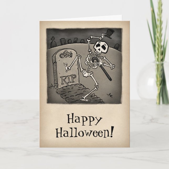 Dancing Skeleton | Halloween Card (Front)