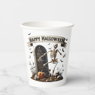 Dancing Skeleton Halloween Design Paper Cups
