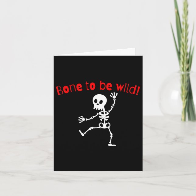 Dancing Skeleton Halloween Funny Bone Wild  Card (Front)