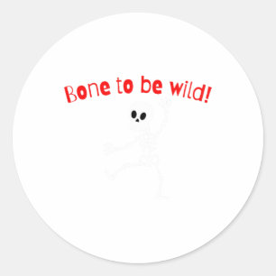 Dancing Skeleton Halloween Funny Bone Wild Classic Round Sticker
