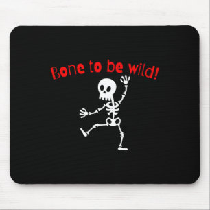 Dancing Skeleton Halloween Funny Bone Wild Mouse Pad
