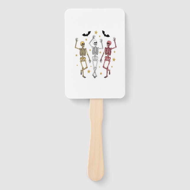 Dancing Skeleton Halloween Hand Fan (Front)