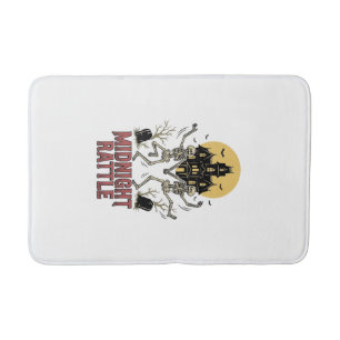 Dancing Skeleton Halloween Haunted Manor Vintage G Bath Mat