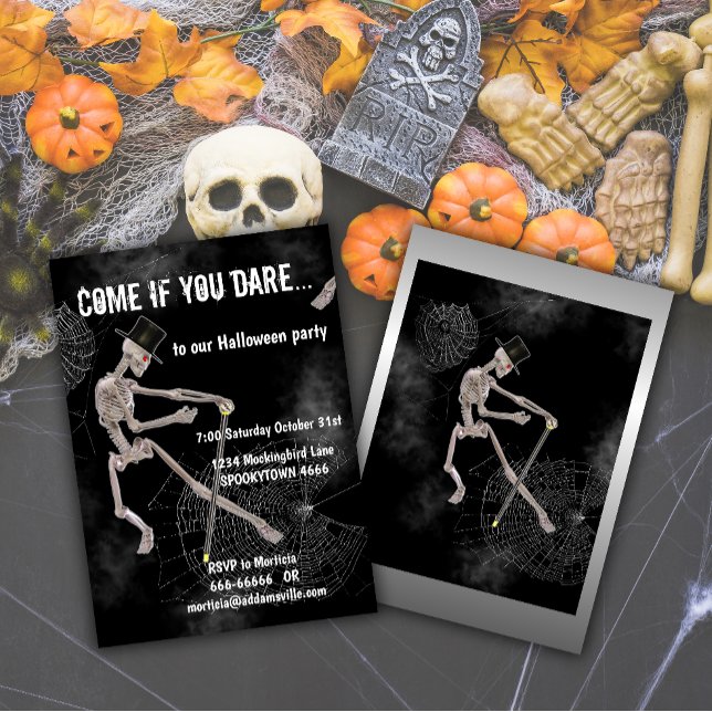 Dancing Skeleton Halloween Invitation (Creator Uploaded)