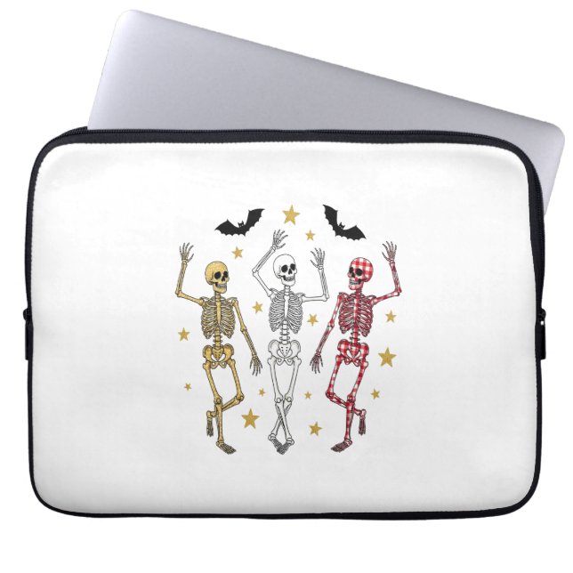 Dancing Skeleton Halloween Laptop Sleeve (Front)