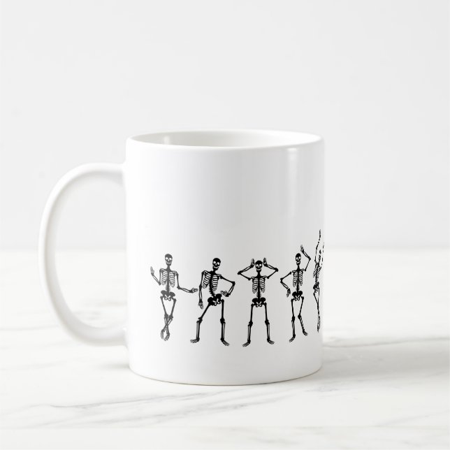 Dancing Skeleton Halloween Mug (Left)