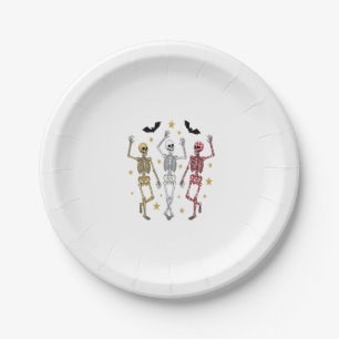 Dancing Skeleton Halloween Paper Plate