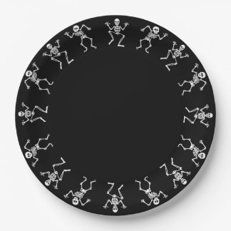 Dancing Skeleton Halloween Paper Plates