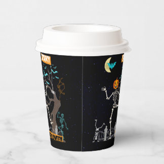 Dancing Skeleton Halloween Party Paper Cups