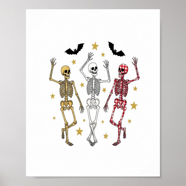 Dancing Skeleton Halloween Poster (Front)