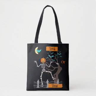 Dancing Skeleton Halloween Tote Bag