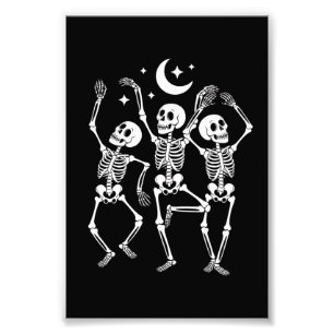 Dancing Skeleton Happy Halloween Fall Skull  Photo Print