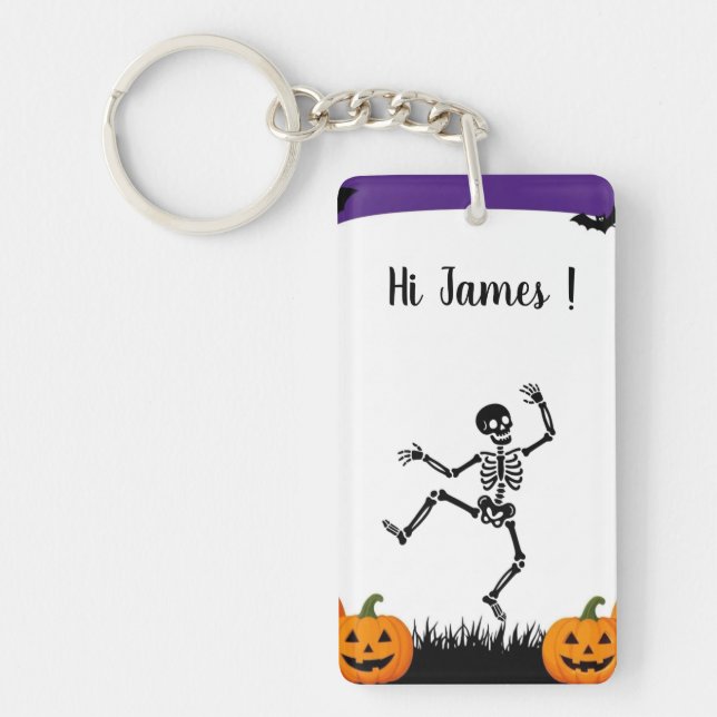 Dancing Skeleton Key Ring (Front)
