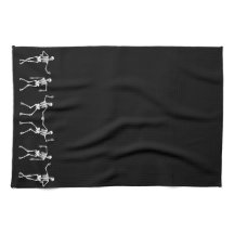 Dancing Skeleton Kitchen Towel (Black)