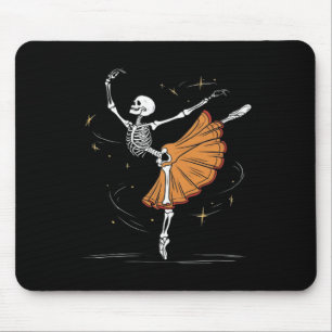 Dancing Skeleton Llerina Llet Dance Halloween Mouse Pad