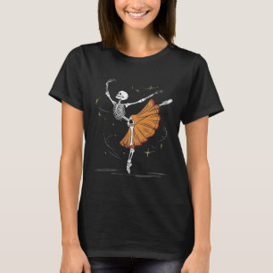 Dancing Skeleton Llerina Llet Dance Halloween  T-Shirt