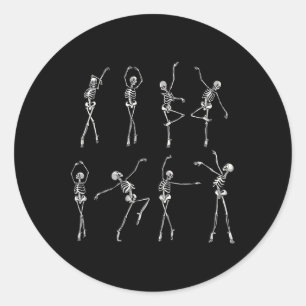 Dancing Skeleton Llerinas Halloween Costume Llet G Classic Round Sticker