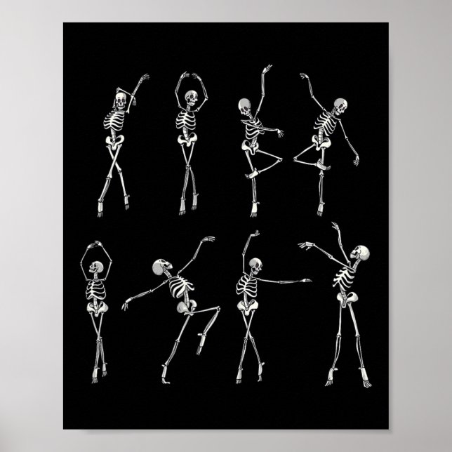 Dancing Skeleton Llerinas Halloween Costume Llet G Poster (Front)