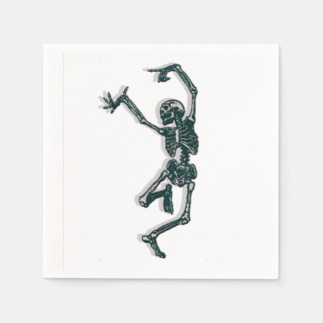 Dancing Skeleton Napkin (Front)