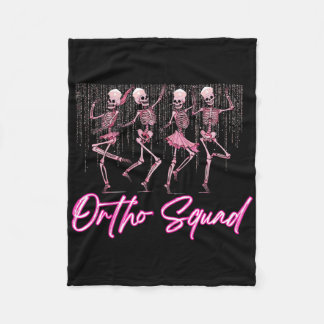 Dancing Skeleton Ortho Squad Orthopaedic Valentine Fleece Blanket